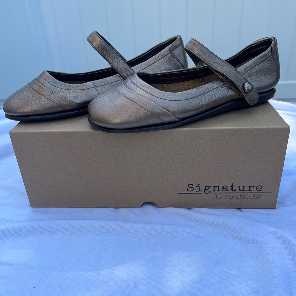 Signature by Aerosoloes solar eclipse bronze flats